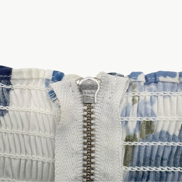 Reformation Orion Floral Organic Cotton Camisole Top | Sz 6 | White & Blue - Picture 10 of 16